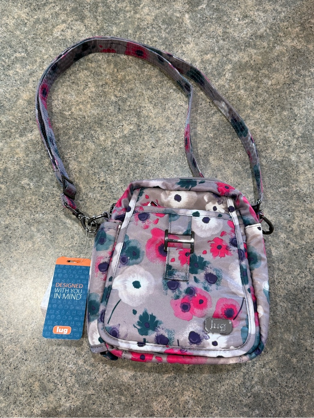 NWT Lug Can Can RFID Crossbody Bag in Watercolor Floral